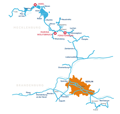 Mappa dei corsi d'acqua in Germania