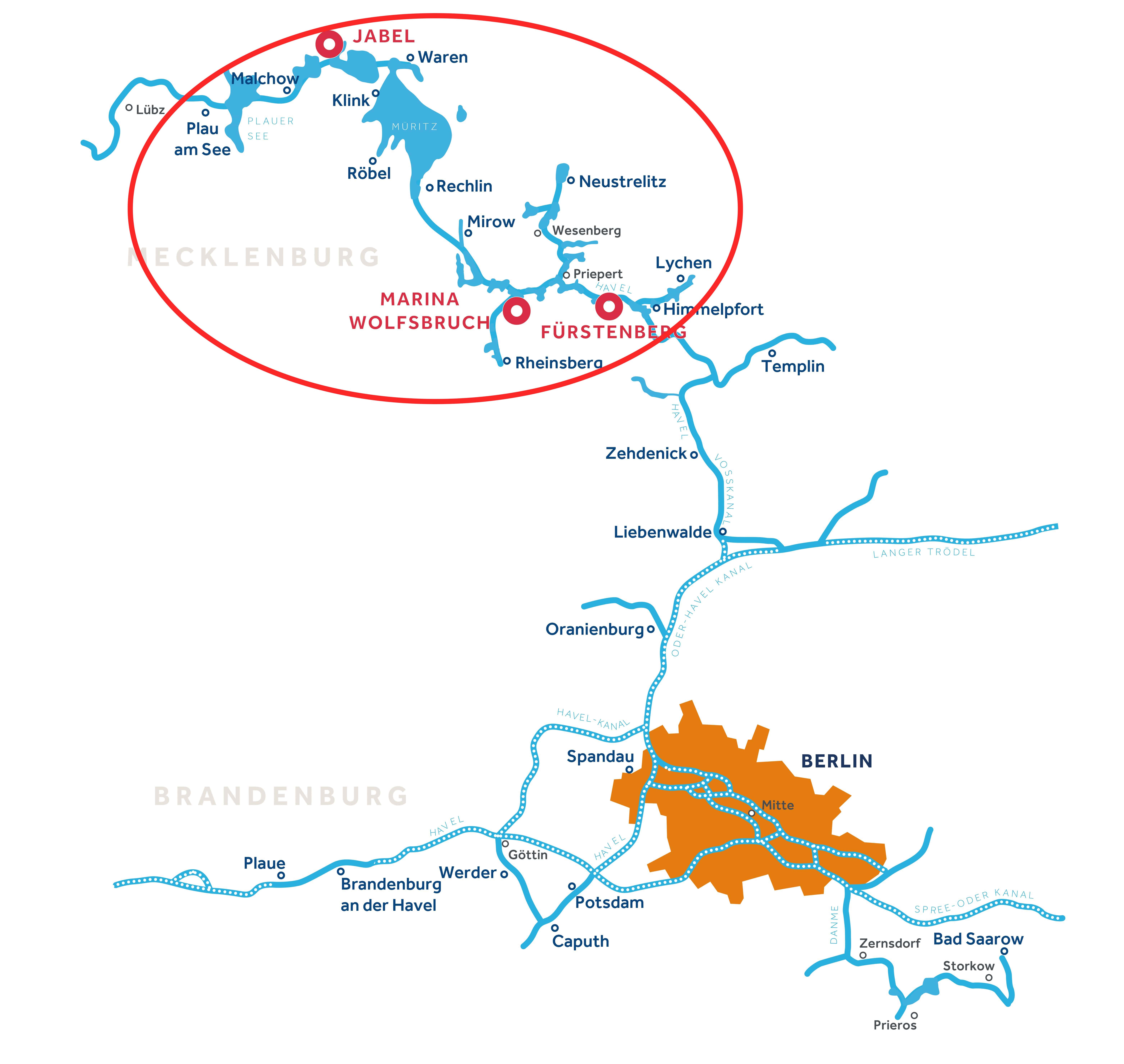 Mappa del Meclemburgo