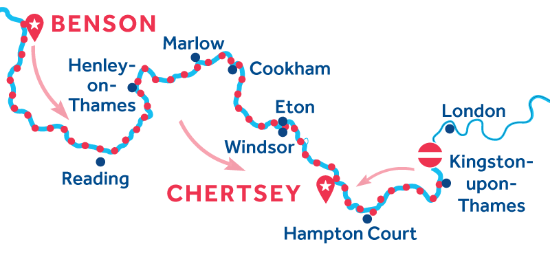 Da Benson a Chertsey via Kingston-upon-Thames