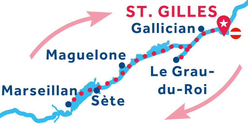 Saint-Gilles ANDATA E RITORNO via Étang de Thau