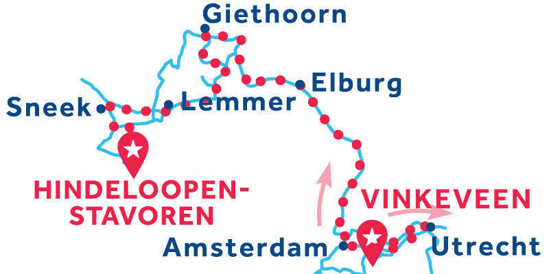 Vinkeveen a Hindeloopen via Amsterdam, Utrecht e Sneek