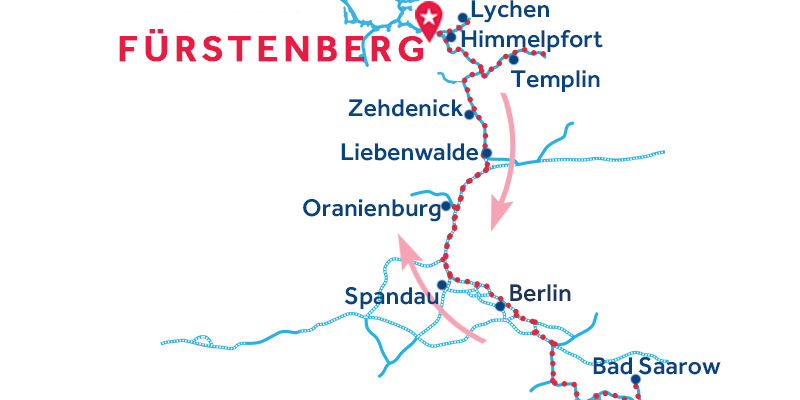 Fürstenberg ANDATA E RITORNO via Berlino e Bad Saarow Mappa