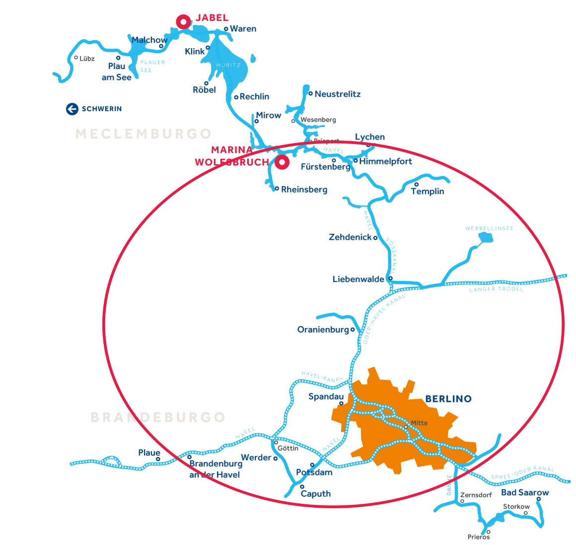 Posizione geografica del Brandeburgo in Germania