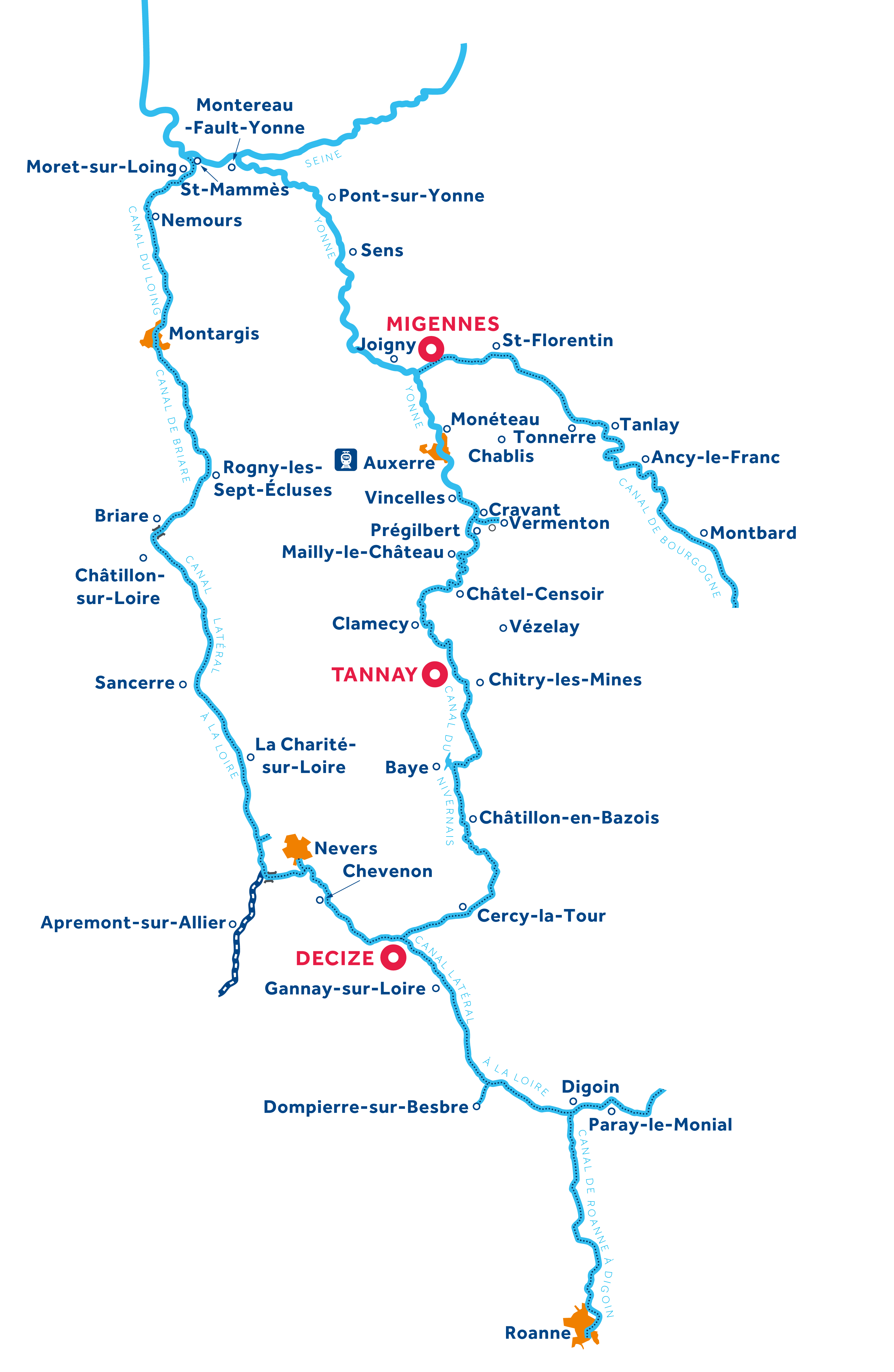 Mappa: Borgogna: Valle della Loira e Nivernais