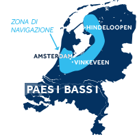 Mappa della zona di navigazione: Frisia e Olanda nei Paesi Bassi