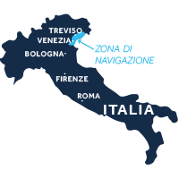 Mappa della zona di navigazione di Venezia e Friuli in Italia